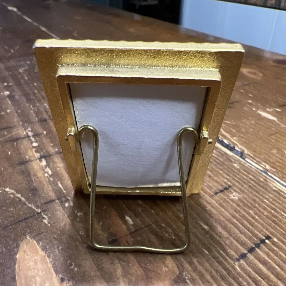 Miniature Picture Frame Gold Ruby Red 1x1.5 Fit 1.5 X2” Frame
